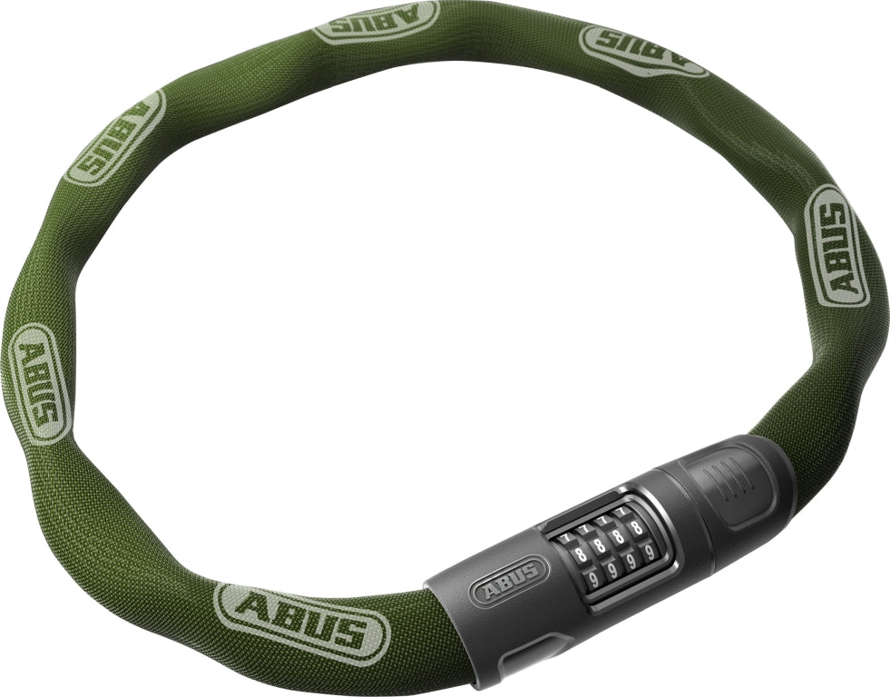Abus kædelås 8808 Combo 85cm jadegrøn, en robust cykellås i jadegrøn farve med kombinationslås.