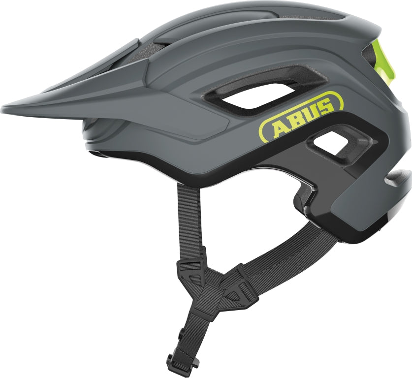Cykelhjelm Abus Cliffhanger i beton grå farve, med aerodynamisk design og justerbar pasform.