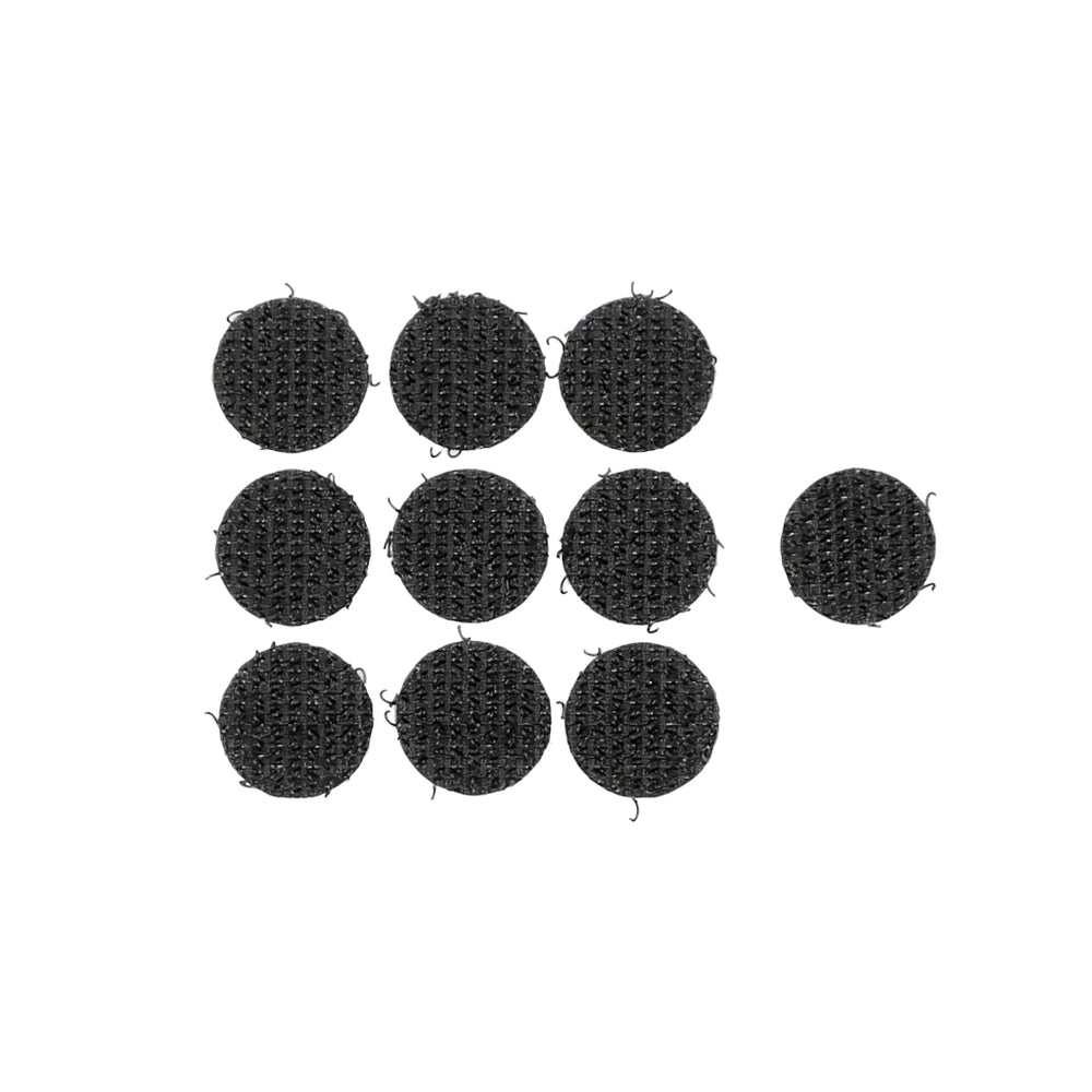 Produktbillede af Velcro 10 stk. Runde Selvklæbende Bånd, der viser båndene i en pakke på en hvid baggrund.
