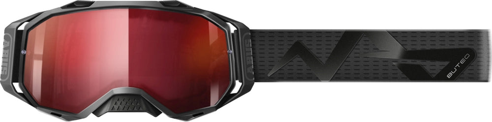 Buteo Goggles Velvet Black: Sorte cykelbriller med velourfinish, designet til cyklister, der søger stil og funktionalitet.