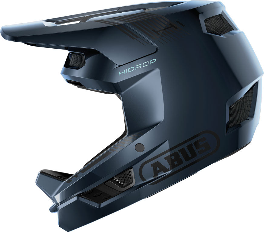 Hjelm Hidrop Midnight Blue: En stilfuld cykelhjelm i midnatsblå med aerodynamisk design og justerbar pasform.