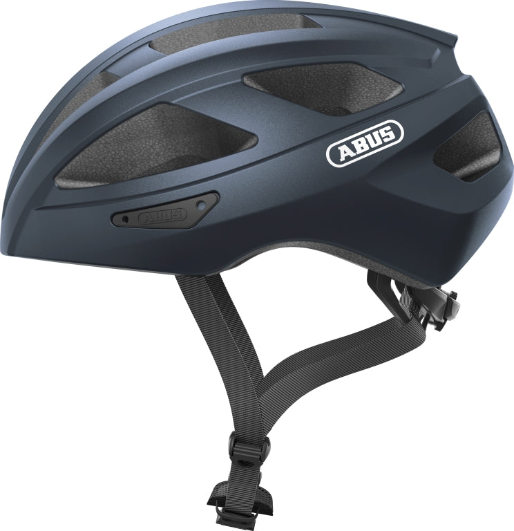 Billede af cykelhjelmen Hjelm Macator 51-55cm Mat Blå, der viser hjelmens stilfulde og moderne design.