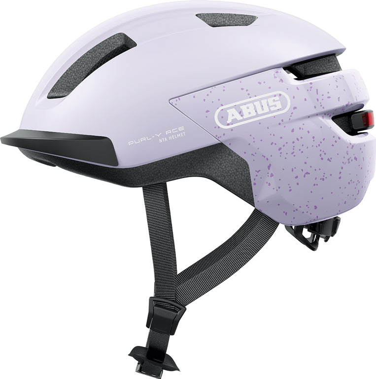 Cykelhjelm Y-ace Light i lavendel farve, elegant design med ventilationshuller, perfekt til sikker cykling.
