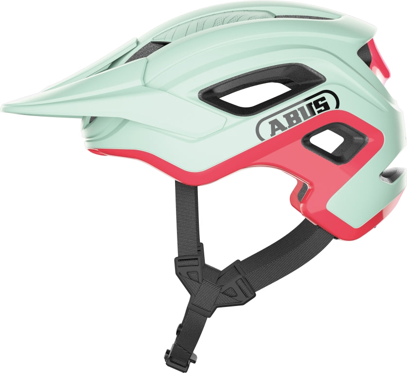 Cykelhjelm Abus Cliffhanger i farven iced mint, med moderne design og ventilation, set fra siden.