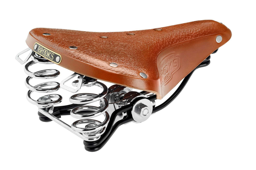 Dame cykelsadel Brooks B66s i farven Honey, der viser en klassisk og elegant design med blødt læder og stålramme.